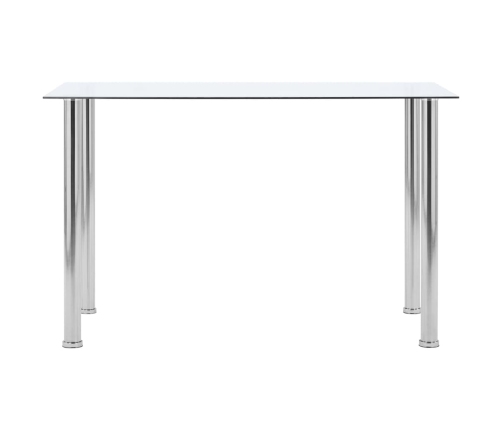 vidaXL Mesa de comedor vidrio templado transparente 120x60x75 cm