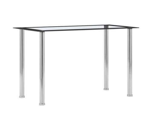 vidaXL Mesa de comedor vidrio templado negro transparente 120x60x75 cm