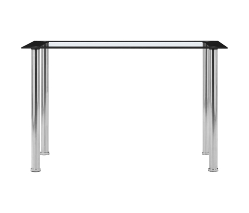 vidaXL Mesa de comedor vidrio templado negro transparente 120x60x75 cm