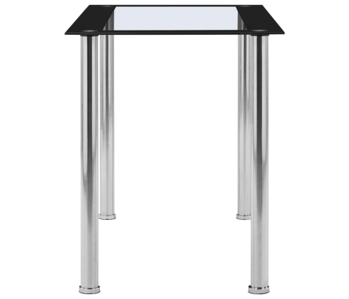 vidaXL Mesa de comedor vidrio templado negro transparente 120x60x75 cm