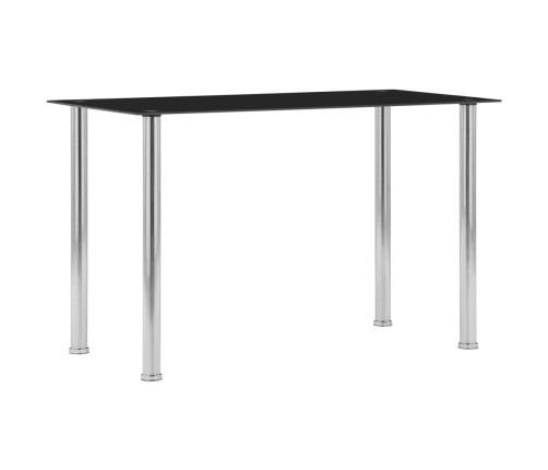 Mesa de comedor de vidrio templado negro 120x60x75 cm