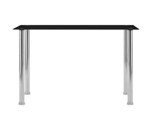 Mesa de comedor de vidrio templado negro 120x60x75 cm