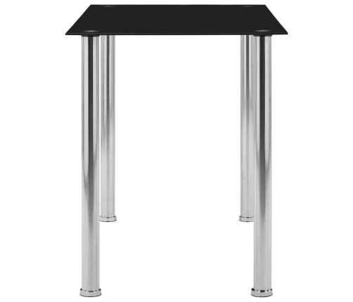 Mesa de comedor de vidrio templado negro 120x60x75 cm