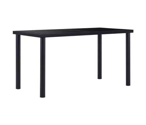 Mesa de comedor de vidrio templado negro 140x70x75 cm