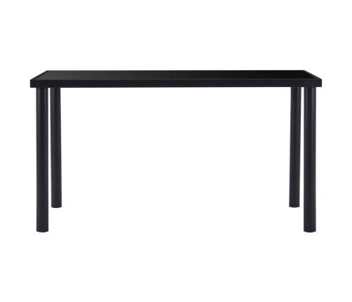 Mesa de comedor de vidrio templado negro 140x70x75 cm