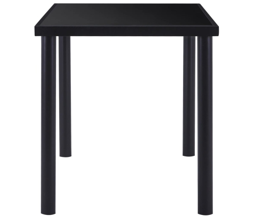 Mesa de comedor de vidrio templado negro 140x70x75 cm