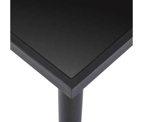 Mesa de comedor de vidrio templado negro 140x70x75 cm