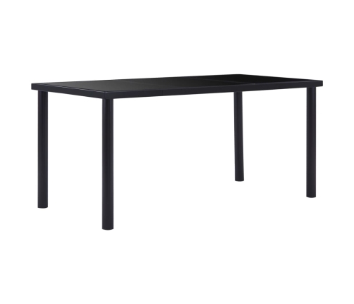 Mesa de comedor de vidrio templado negro 160x80x75 cm