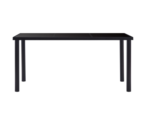 Mesa de comedor de vidrio templado negro 160x80x75 cm