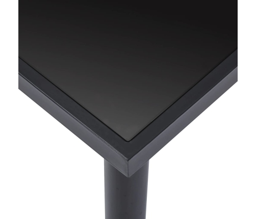 Mesa de comedor de vidrio templado negro 160x80x75 cm