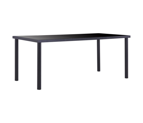 Mesa de comedor de vidrio templado negro 180x90x75 cm