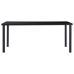 Mesa de comedor de vidrio templado negro 180x90x75 cm