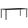 Mesa de comedor de vidrio templado negro 200x100x75 cm