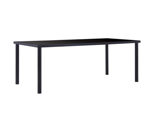 Mesa de comedor de vidrio templado negro 200x100x75 cm