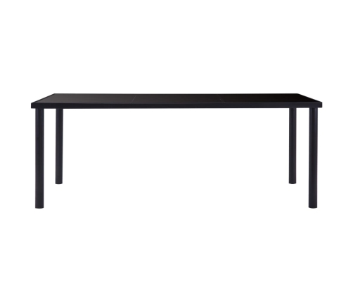 Mesa de comedor de vidrio templado negro 200x100x75 cm