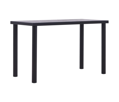 Mesa de comedor de MDF negro y gris hormigón 120x60x75 cm