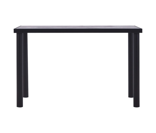 Mesa de comedor de MDF negro y gris hormigón 120x60x75 cm