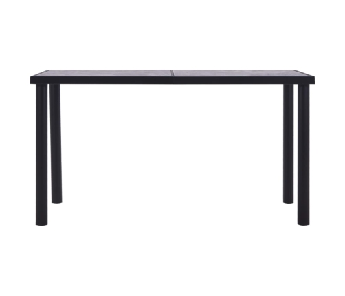 Mesa de comedor de MDF negro y gris hormigón 140x70x75 cm