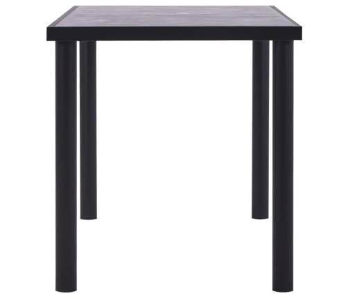 Mesa de comedor de MDF negro y gris hormigón 140x70x75 cm