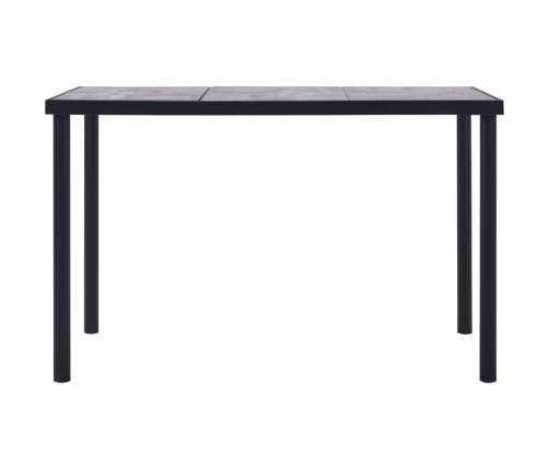 Mesa de comedor de MDF negro y gris hormigón 160x80x75 cm