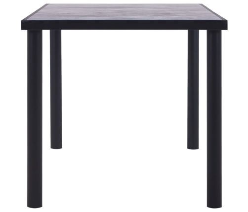 Mesa de comedor de MDF negro y gris hormigón 160x80x75 cm