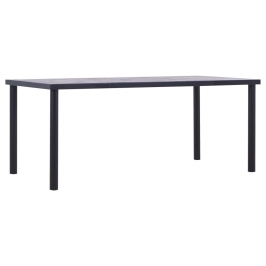 Mesa de comedor de MDF negro y gris hormigón 180x90x75 cm