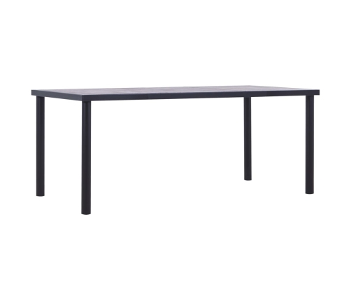 Mesa de comedor de MDF negro y gris hormigón 180x90x75 cm