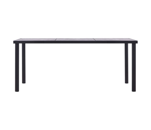 Mesa de comedor de MDF negro y gris hormigón 180x90x75 cm