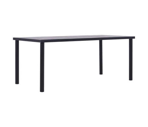 Mesa de comedor de MDF negro y gris hormigón 200x100x75 cm