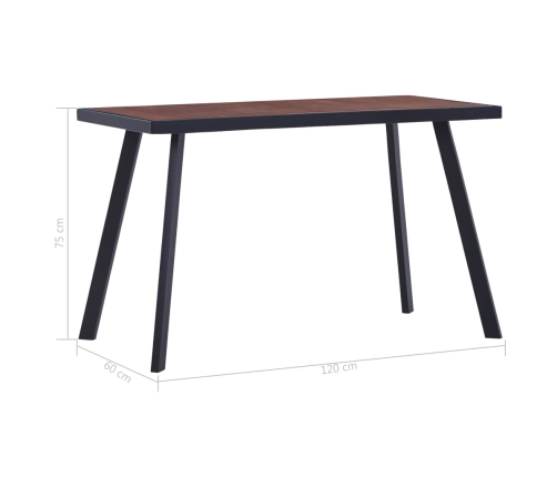 Mesa de comedor MDF natural y negro 120x60x75 cm