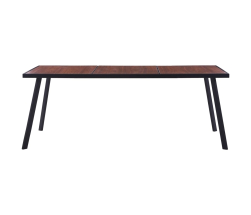 vidaXL Mesa de comedor MDF natural y negro 200x100x75 cm