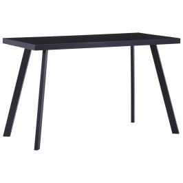 Mesa de comedor de vidrio templado negro 120x60x75 cm