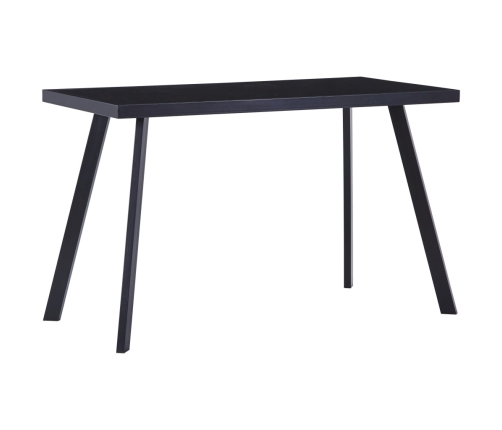 Mesa de comedor de vidrio templado negro 120x60x75 cm