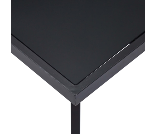 Mesa de comedor de vidrio templado negro 120x60x75 cm