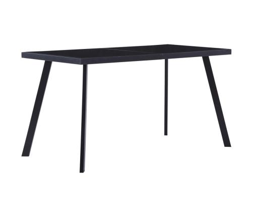 Mesa de comedor de vidrio templado negro 140x70x75 cm