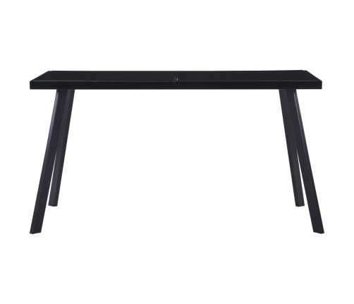 Mesa de comedor de vidrio templado negro 140x70x75 cm