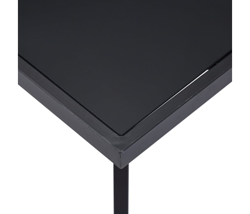 Mesa de comedor de vidrio templado negro 140x70x75 cm