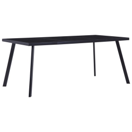 Mesa de comedor de vidrio templado negro 160x80x75 cm