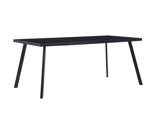 Mesa de comedor de vidrio templado negro 160x80x75 cm