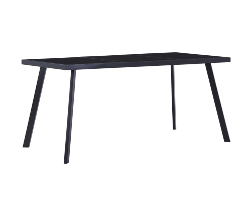 Mesa de comedor de vidrio templado negro 180x90x75 cm