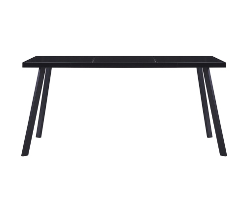 Mesa de comedor de vidrio templado negro 180x90x75 cm