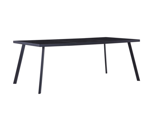 Mesa de comedor de vidrio templado negro 200x100x75 cm