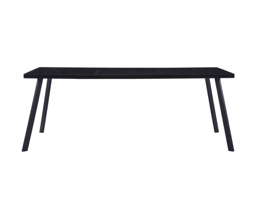 Mesa de comedor de vidrio templado negro 200x100x75 cm