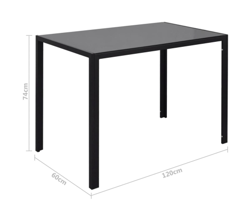 Juego de mesa de comedor de 7 piezas en blanco y negro