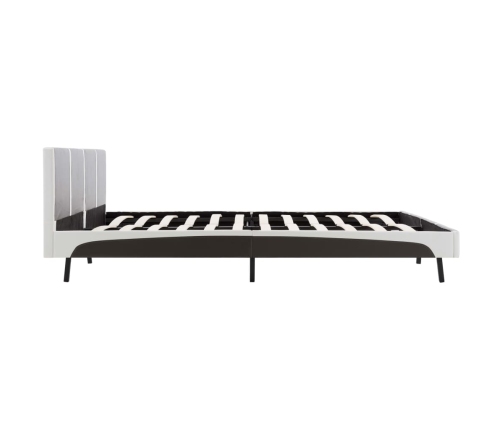 vidaXL Estructura de cama de cuero sintético gris y blanco 180x200 cm