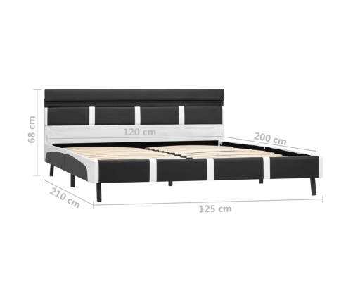 vidaXL Estructura de cama con LED de cuero sintético gris 120x200 cm