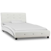 vidaXL Estructura de cama de cuero sintético blanco 90x200 cm