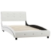 vidaXL Estructura de cama de cuero sintético blanco 90x200 cm