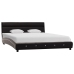 Estructura de cama con LED sin colchón cuero negro 140x200 cm