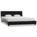 Estructura de cama con LED sin colchón cuero negro 140x200 cm
